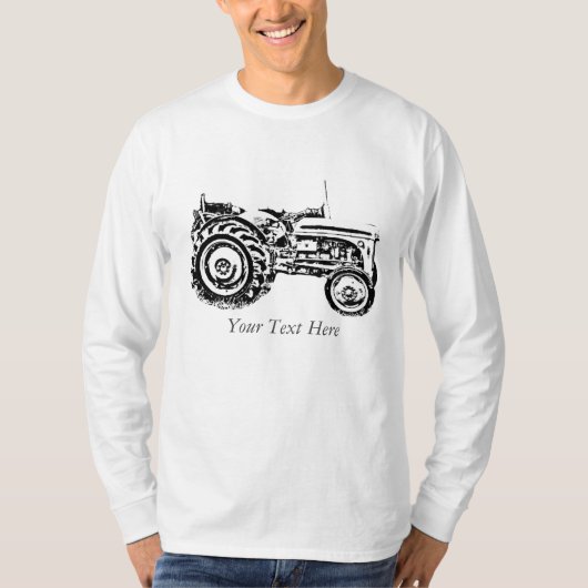 ヴィンテージグレイ・マッサージ・ファージェゴン・トラクター写真 Tシャツ (正面)