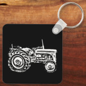 ヴィンテージグレイ・マッサージ・ファージェソン・トラクターの写真 キーホルダー (裏面)