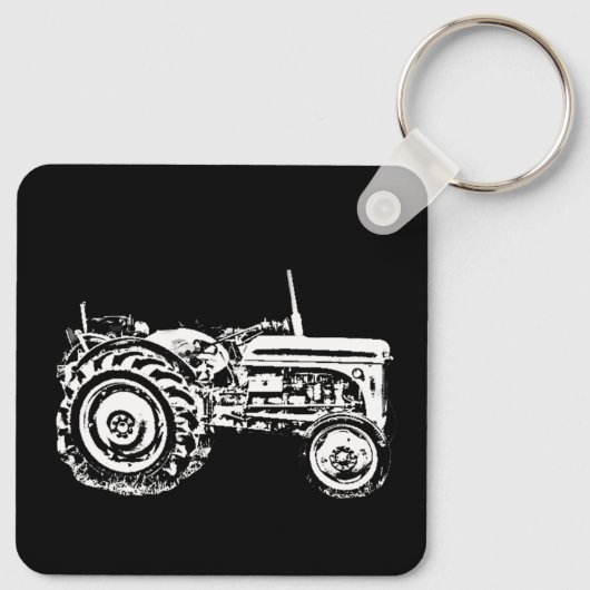 ヴィンテージグレイ・マッサージ・ファージェソン・トラクターの写真 キーホルダー (裏面)