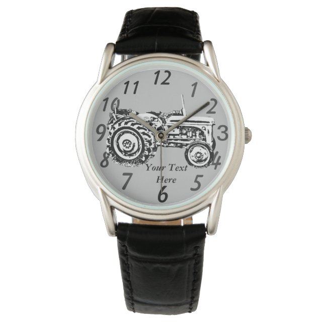 ヴィンテージグレイ・マッサージ・ファージェソン・トラクターの写真 腕時計 (正面)