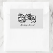 ヴィンテージグレイ・マッサージ・ファージェソン・トラクターの写真 長方形シール (バッグ)