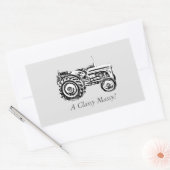 ヴィンテージグレイ・マッサージ・ファージェソン・トラクターの写真 長方形シール (封筒)