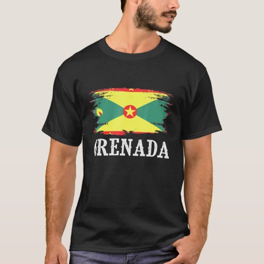 ヴィンテージグレナダ国旗Iラブグレナダ Tシャツ (正面)