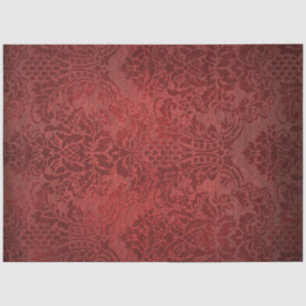 ヴィンテージグレンジレッドフローラダマスク 薄葉紙