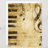 ヴィンテージグレンジー音楽ノートScrapbook紙 (正面/裏面)