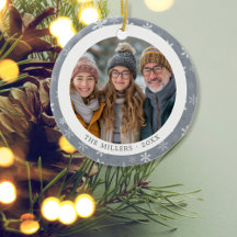 ヴィンテージグレーと白の雪片2枚の写真