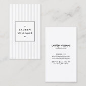 ヴィンテージグレーと白ストライプ色 名刺 (正面/裏面)