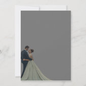 ヴィンテージグレーと赤の結婚式招待状 招待状 (裏面)