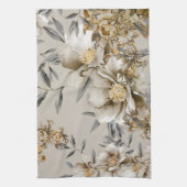ヴィンテージグレーと金ゴールド キッチンタオル (縦)