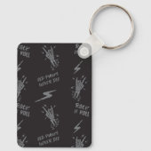 ヴィンテージグレーと黒の古いパンクスのロッカーズオン キーホルダー (裏面)