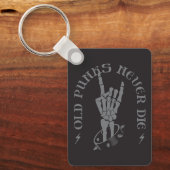 ヴィンテージグレーと黒の古いパンクスのロッカーズオン キーホルダー (正面)