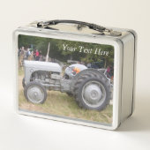 ヴィンテージグレーのマッセイ・ファージソントラクターの写真 メタルランチボックス (裏面)