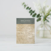 ヴィンテージグレーオールド新聞3スタッドイヤリングディスプレイ  名刺 (スタンド正面)