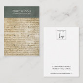 ヴィンテージグレーオールド新聞3スタッドイヤリングディスプレイ  名刺 (正面/裏面)