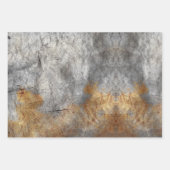 ヴィンテージグレーゴールドグランジ箔 ラッピングペーパーシート (正面3)