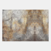 ヴィンテージグレーゴールドグランジ箔 ラッピングペーパーシート (正面2)