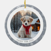 ヴィンテージグレースノーフレークスファミリークリスマス2写真 セラミックオーナメント (裏面)