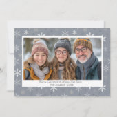 ヴィンテージグレースノーフレーク写真フラットホリデーカード シーズンカード (正面)