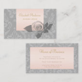 ヴィンテージグレーダマスクバラエレガントピンクフレーム 名刺 (正面/裏面)