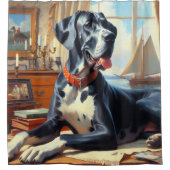 ヴィンテージグレート絵を描・ダン シャワーカーテン (正面)