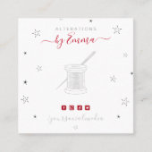 ヴィンテージグレーニードル&スタースパークルテーラースタイリスト スクエア名刺 (正面)