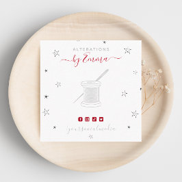 ヴィンテージグレーニードル&スタースパークルテーラースタイリスト スクエア名刺