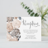 ヴィンテージグレーバラウェディングレセプションカード エンクロージャーカード (スタンド正面)