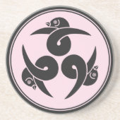 ヴィンテージグレーピンク三毛江日本門東洋人 コースター (正面)