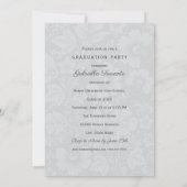 ヴィンテージグレーフローラ卒業写真コラージュ 招待状 (裏面)