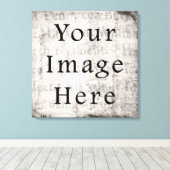 ヴィンテージグレーブラックスクリプト文字パーチメント紙 キャンバスプリント (インサイチュ (ウッドフロア))