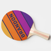 ヴィンテージグレープはっきりしたレストライプのインボー 卓球ラケット (横)