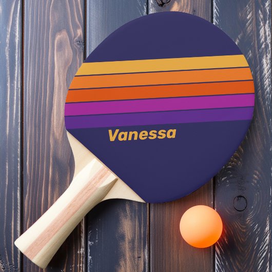 ヴィンテージグレープストライプのレインボー 卓球ラケット