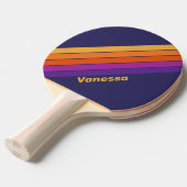ヴィンテージグレープストライプのレインボー 卓球ラケット (正面アングル)