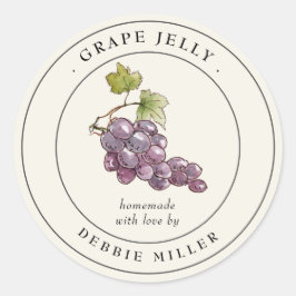 ヴィンテージグレープゼリー缶詰瓶ラベル ラウンドシール