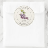 ヴィンテージグレープゼリー缶詰瓶ラベル ラウンドシール (バッグ)