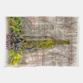 ヴィンテージグレープデジタルアートキッチンタオル キッチンタオル (横)