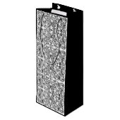 ヴィンテージグレープフィン白黒パターンワインバッグ ワインギフトバッグ (裏面アングル)