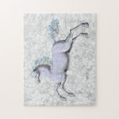 ヴィンテージグレーホースオングレーパターンパズル ジグソーパズル (縦)