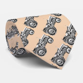 ヴィンテージグレーマッシーファーゲゾントラクターin beige ネクタイ (ロール)