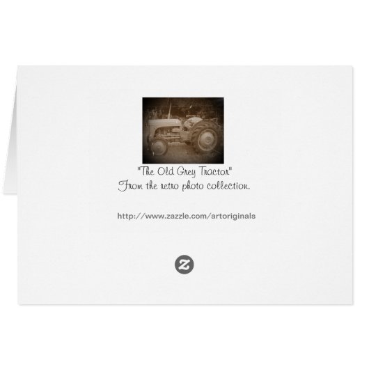 ヴィンテージグレーマッシーファージソントラクターフォトセピア (裏面横)