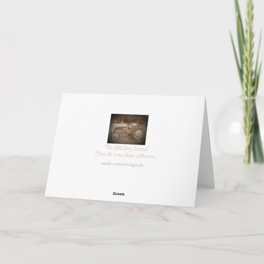 ヴィンテージグレーマッシーファージソントラクターフォトセピア カード (裏面)