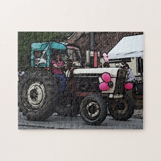 ヴィンテージグレーマッシーファージゾントラクター ジグソーパズル (横)