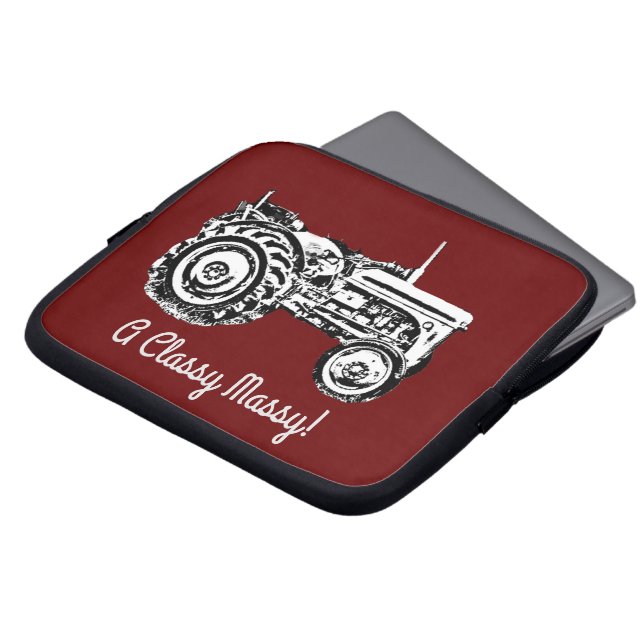 ヴィンテージグレーマッシーファージゾントラクター ラップトップスリーブ (正面上部)