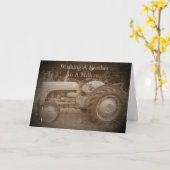 ヴィンテージグレーマッセイファージソントラクターフォトセピア カード (黄色い花)