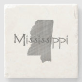 ヴィンテージグレーミシシッピー形グレーの黒板 ストーンコースター (正面)