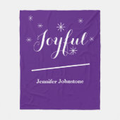 ヴィンテージグレームホイパーソナライズされたメリーネーム可愛い紫 フリースブランケット (正面)