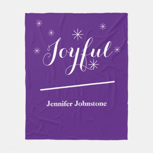 ヴィンテージグレームホイパーソナライズされたメリーネーム可愛い紫 フリースブランケット (正面)