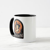 ヴィンテージグレームレストランティングウィッチ顔面白いハロウィーン マグカップ (正面左)