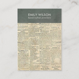 ヴィンテージグレー古新聞ネックレスバンドディスプレイ 名刺