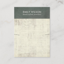 ヴィンテージグレー古新聞ネックレスバンドディスプレイB 名刺